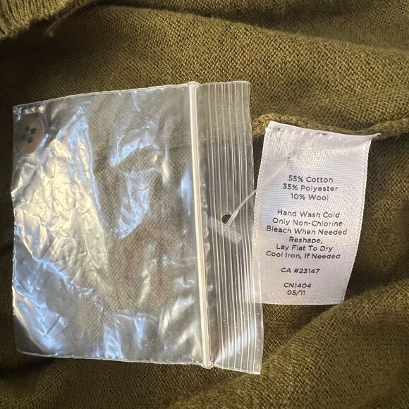 Talbots Womens Cotton Wool Blend Cardigan Sweater Size M Ruffles Button Front - Picture 6 of 6